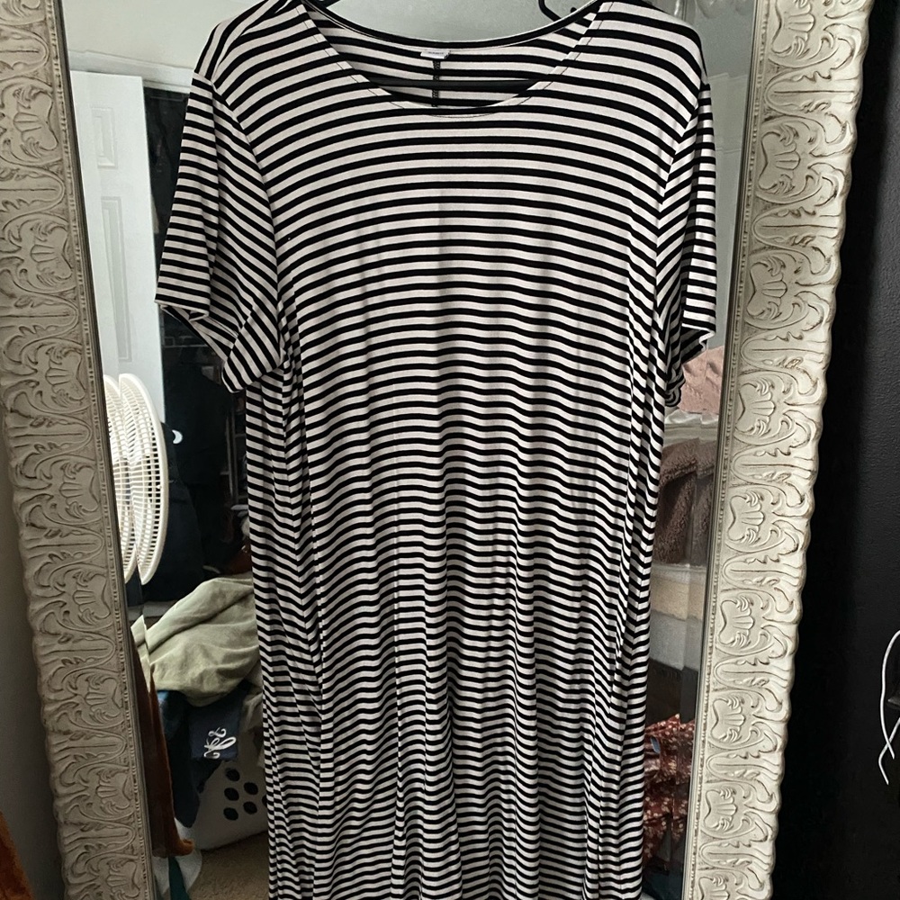 Striped tshirt swing dress